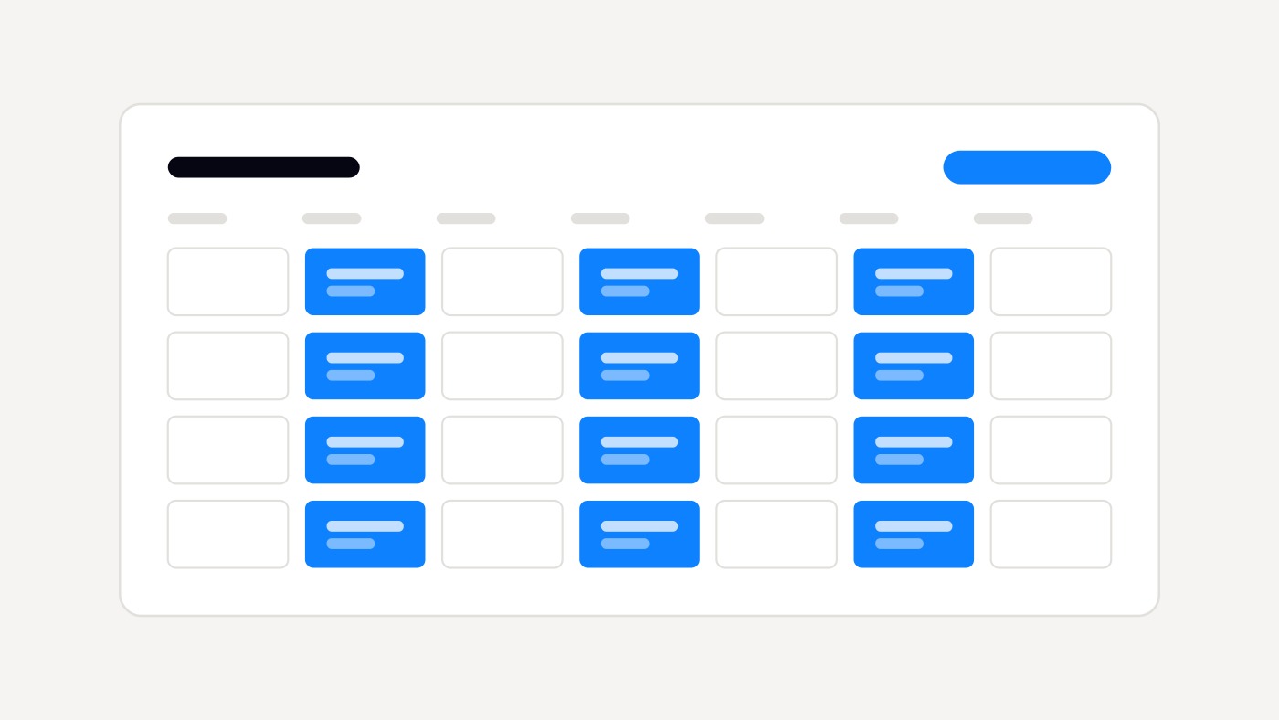 A calendar of scheduled social posts
